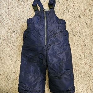 Carters Navy Blue Puffer Snow Bib Overalls Kids Size 12 Months Winter Warm
